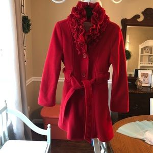 Red Girls Dress Coat